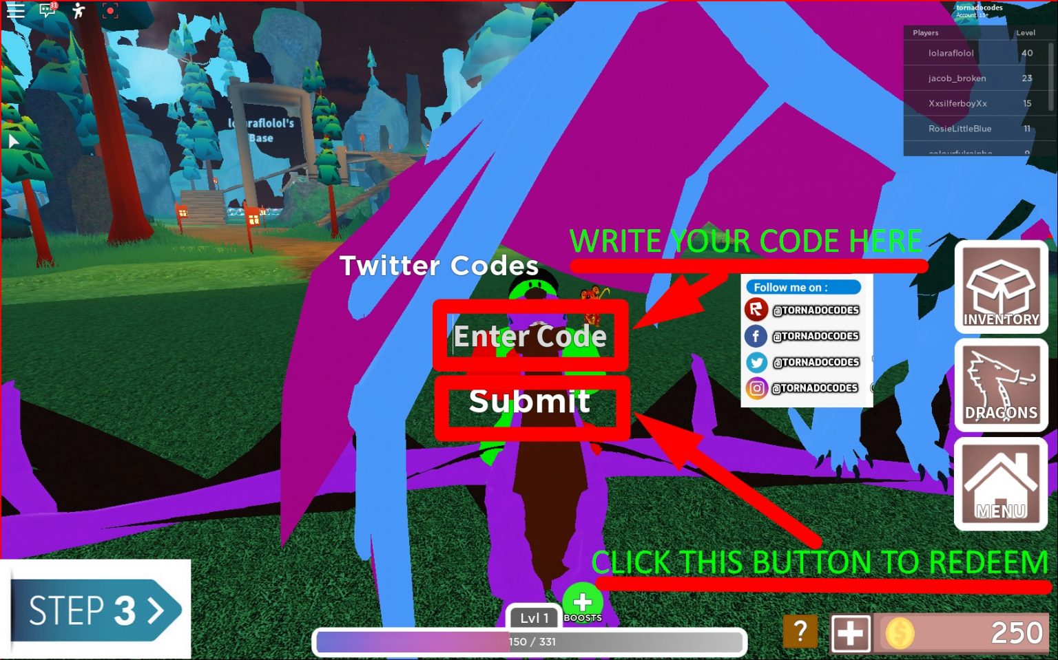 Roblox Dragon Adventures Codes (January 2024) Tornado Codes