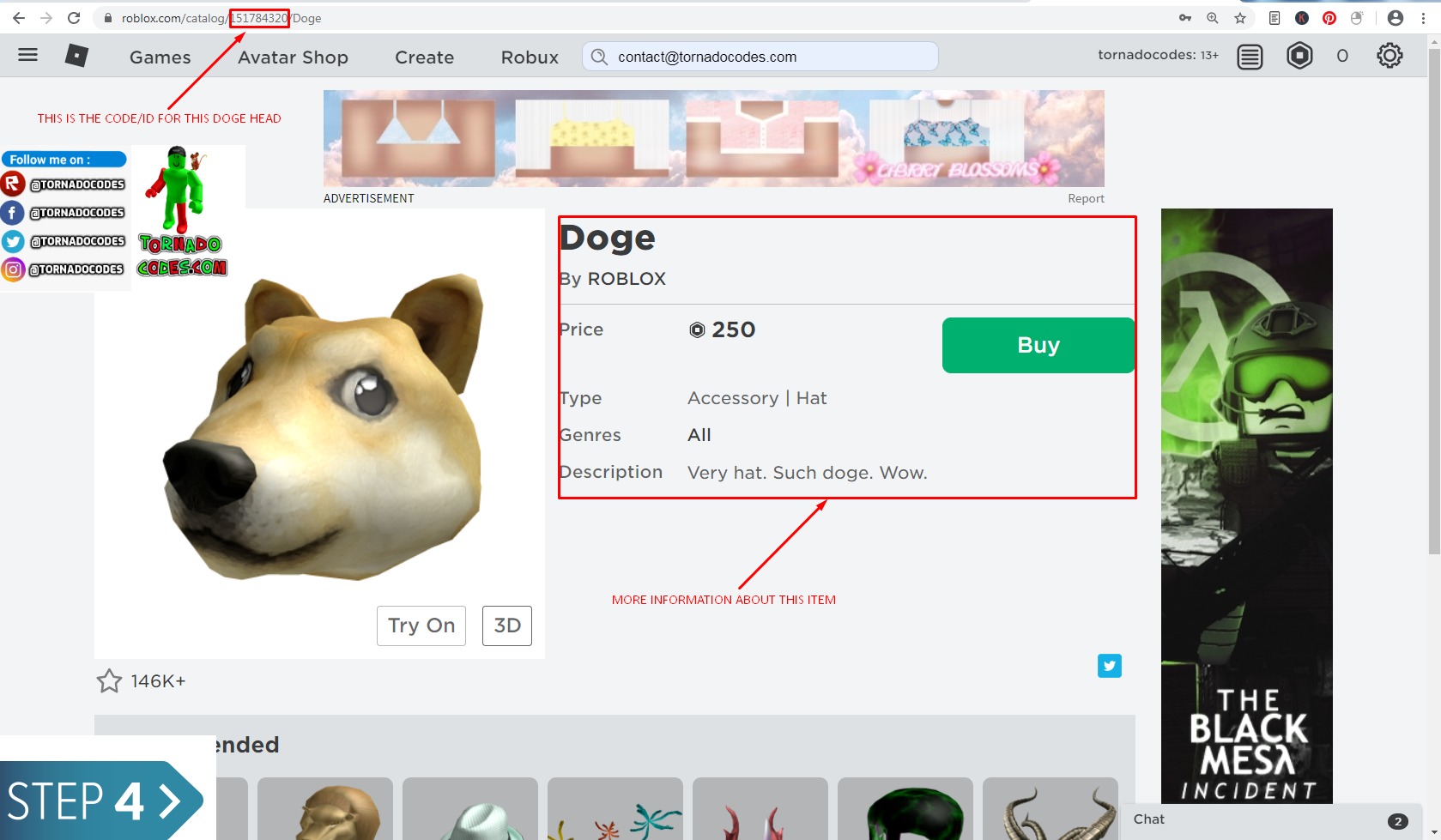 Roblox Hat ID