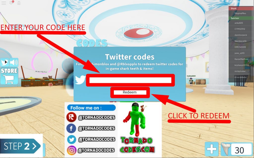 Roblox SharkBite Codes