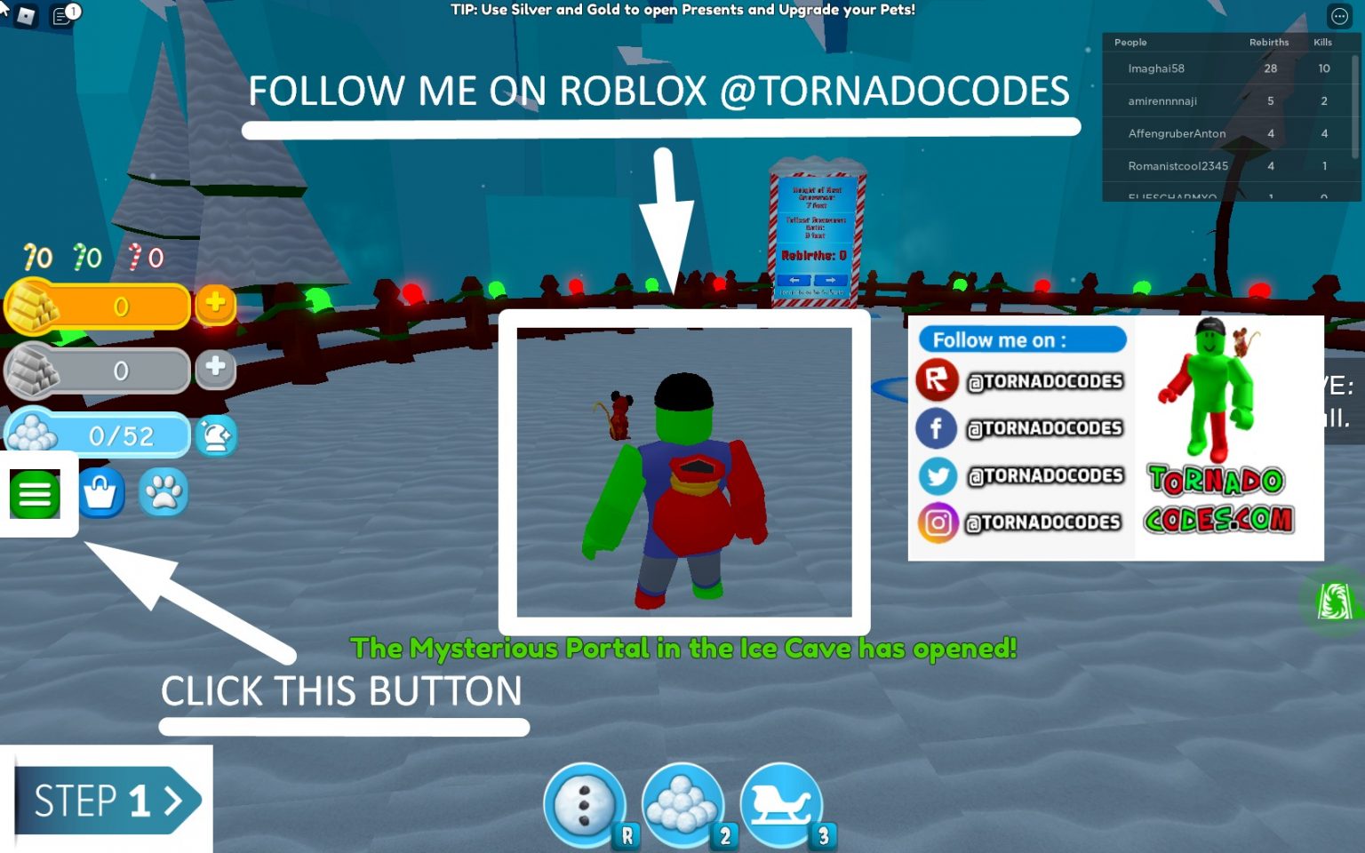 Roblox Snowman Simulator Codes May 2023 Tornado Codes