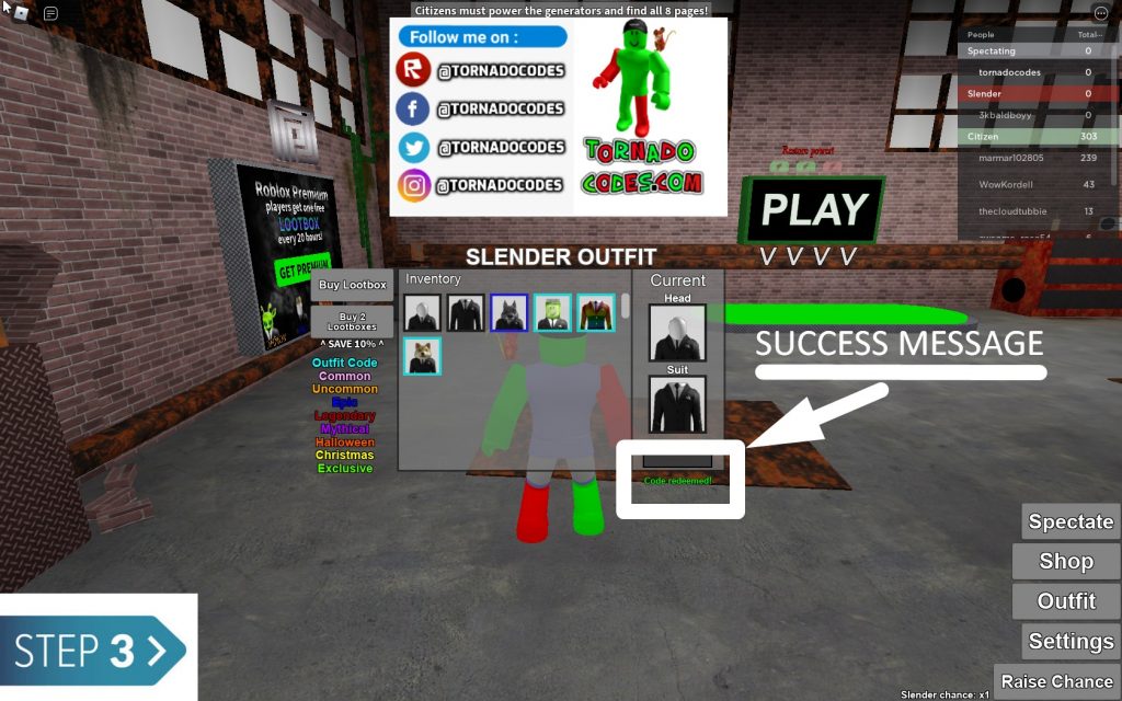 Stop it Slender Codes List